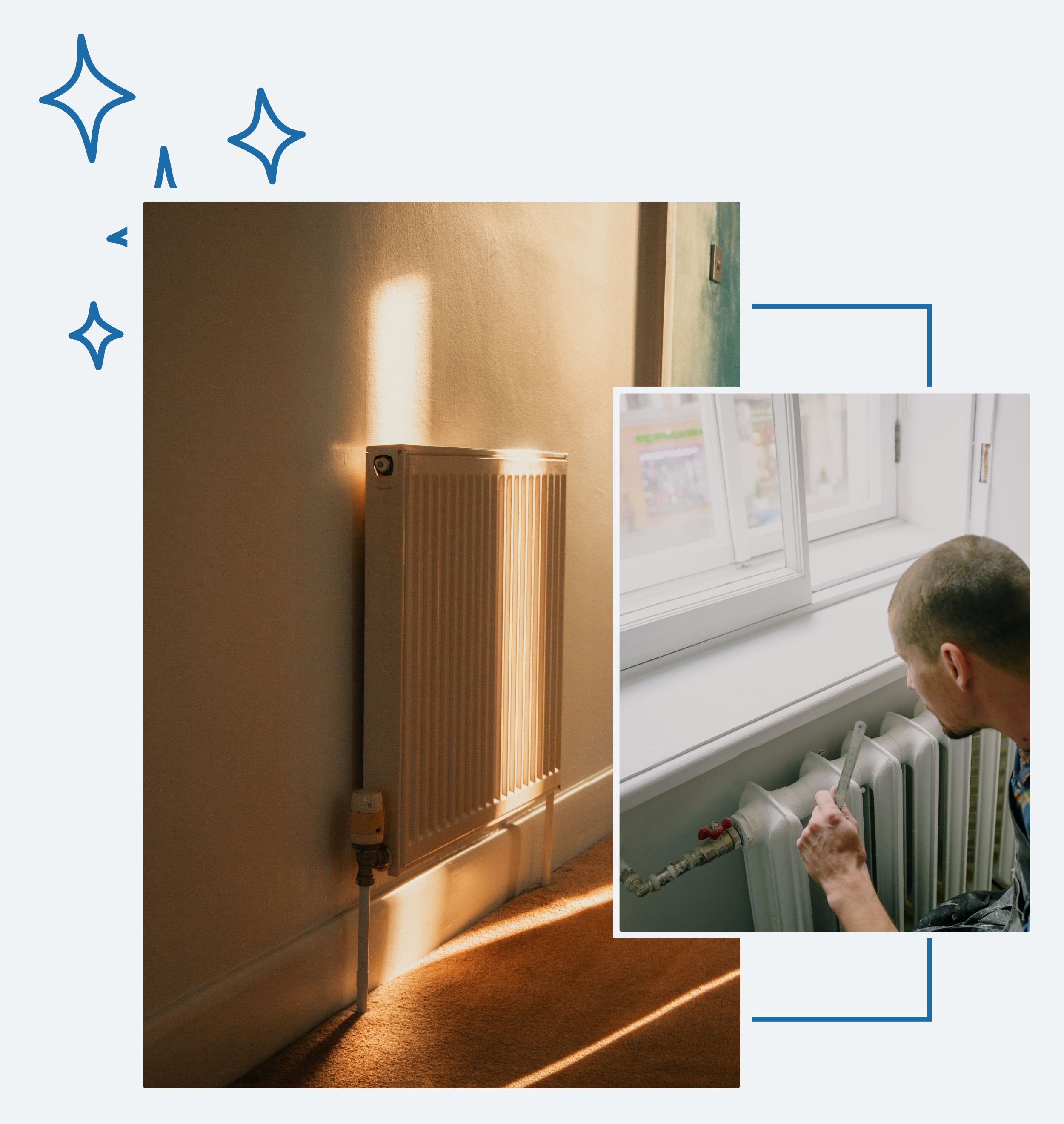Technicien installant un système de chauffage